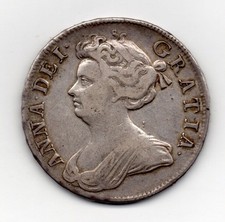 1709 Halfcrown, Anne draped bust