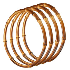 8 Inch Bamboo Purse Handles 4 Pcs Round Replacement Handmade Rings For