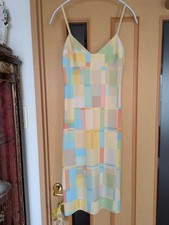 CHANEL Dress Sleeveless Pastel Pattern Multicolor Size 38 Women's Used Authentic