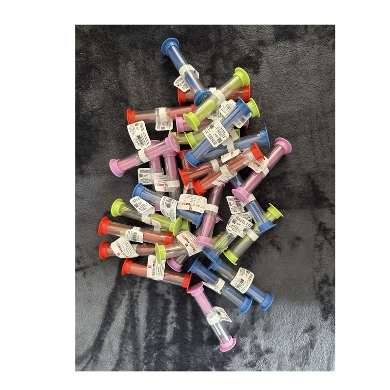 Sand Timer Assorted Color Plastic Coin Tubes with Colored Caps