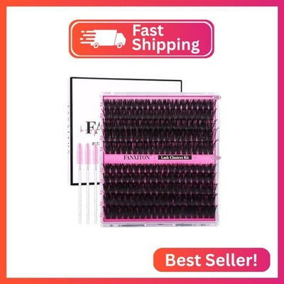 Thick Volume Lash Clusters Kit, 80D/100D D Curl 10-16mm, No Glue
