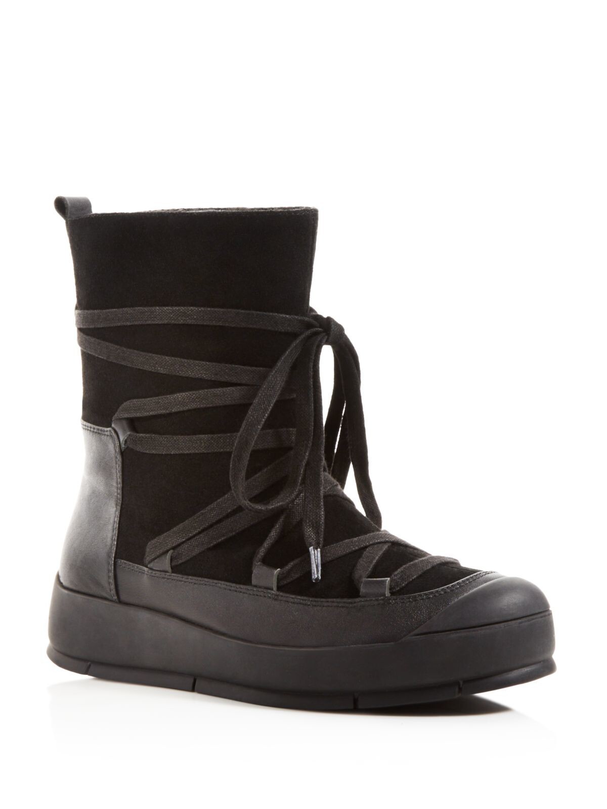 A7EIJE/ женские черные кожаные зимние ботинки на танкетке Monte Cap Toe на платформе 1, 6 м