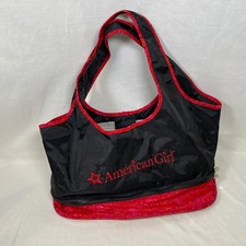 18" American Girl Doll Black/Red Doll Carrier Travel/Storage Tote Bag for Girls