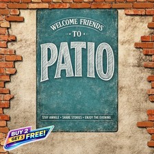 Welcome to Our Deck Backyard Accessories 8x12 Outdoor Metal Tin Sign