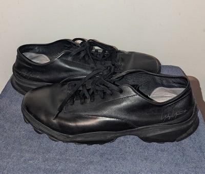 Adidas Y-3 GSG9 Low Triple Black Mens Size 12.5 Leather Sneakers Lace Up IE5663