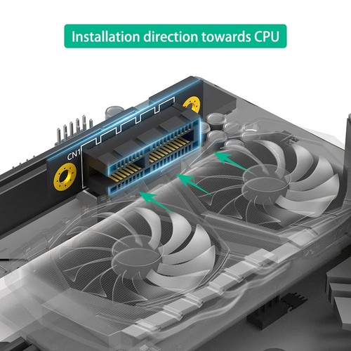 PCI-E 1X 3.0 90 Degree Reverse Male to Female Riser Card for 1U Server5976 - Afbeelding 3 van 7