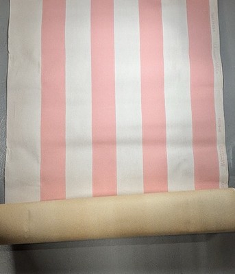 Vintage JCE Isenhart Wallpaper Roll Union Made Pink & White Stripes