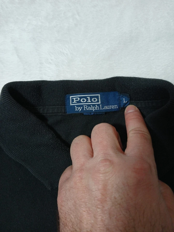 Camisa Polo Ralph Lauren Para Hombre L Manga Corta Algodón Azul Marino Rojo Poni Foto 3 de 4