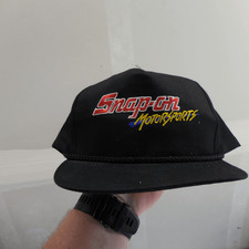 Vintage Snap-On Motorsports Snapback Hat Adjustable Rare Rope Black Swingster