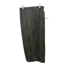 Vintage Josephine Chaus Lisbon Basil Green Wrap Maxi Skirt Size 6