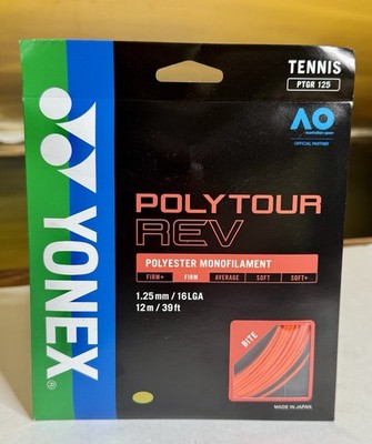 Yonex POLYTOUR REV 125 16 Gauge Tennis Racquet String Bright Orange NEW
