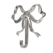 Bow Shaped Coat Hook Metal Wall Mounted Functional Hanger Silver 3.58 Inch