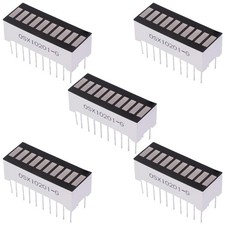 5 x Green 10-Segment LED Bar Array Display