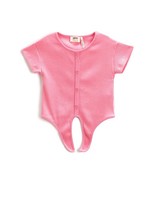 Koton Girls Basic Crop T-Shirt Tie-Front Detail Ribbed Button Short Sleeve