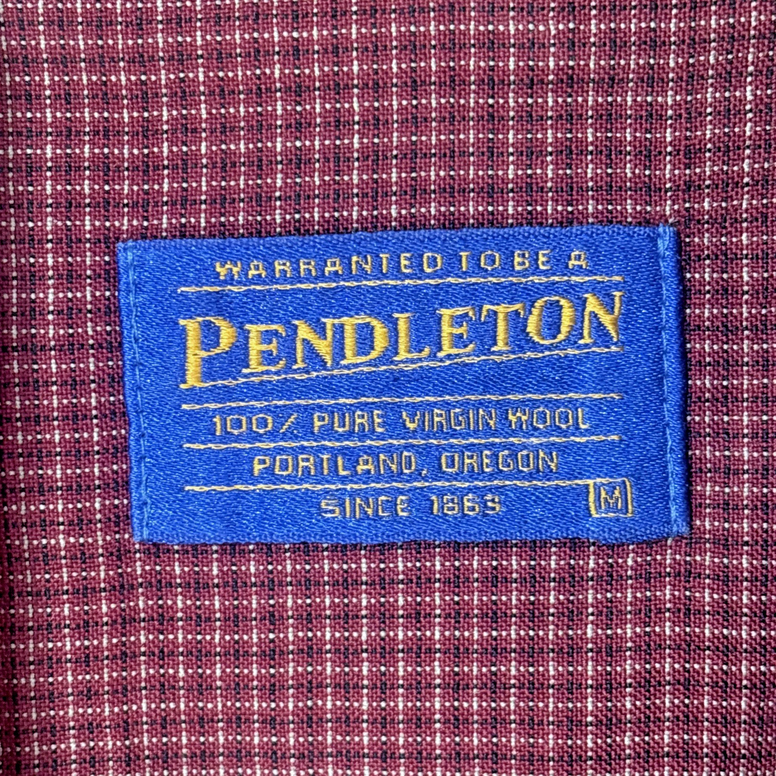 Pendleton Sir Pendleton Men's Medium Red Check 100% Wool L/S Button Down Shirt