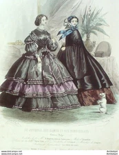 J.Dames & Demoiselles 1855 Fashion Engraving # 583 (Old Fashion Plate)
