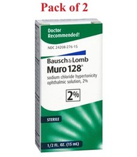 Bausch  Lomb Muro 128 Sodium Chloride Ophthalmic Solution 2 0.5 Oz Pack of 2