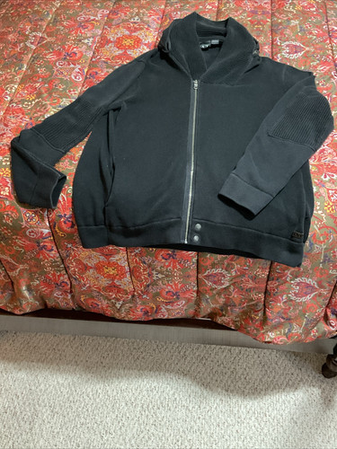 Armani Exchange Netzpullover versteckte Kapuze schwarz Familienbesitz - Bild 1 von 11