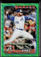 Darius Vines 2024 Topps Chrome #197 Green Wave 38/99 Atlanta Braves RC