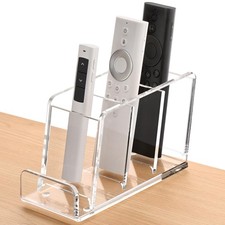 Acrylic Remote Control Holder, 4 Compartments TV Remoter Caddy Desktop Organi...