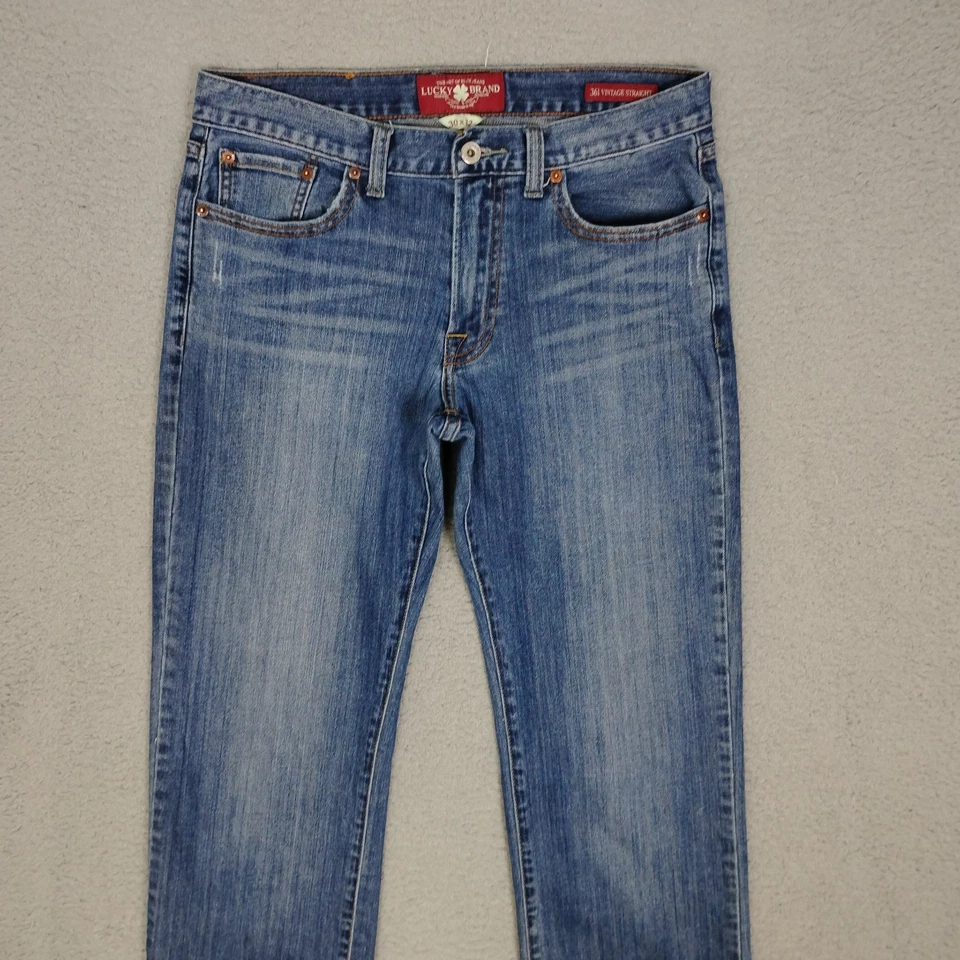 Lucky Brand Jeans Mens 30x32 Blue 361 Vintage Straight Medium Wash Stretch Denim - Image 2 of 4