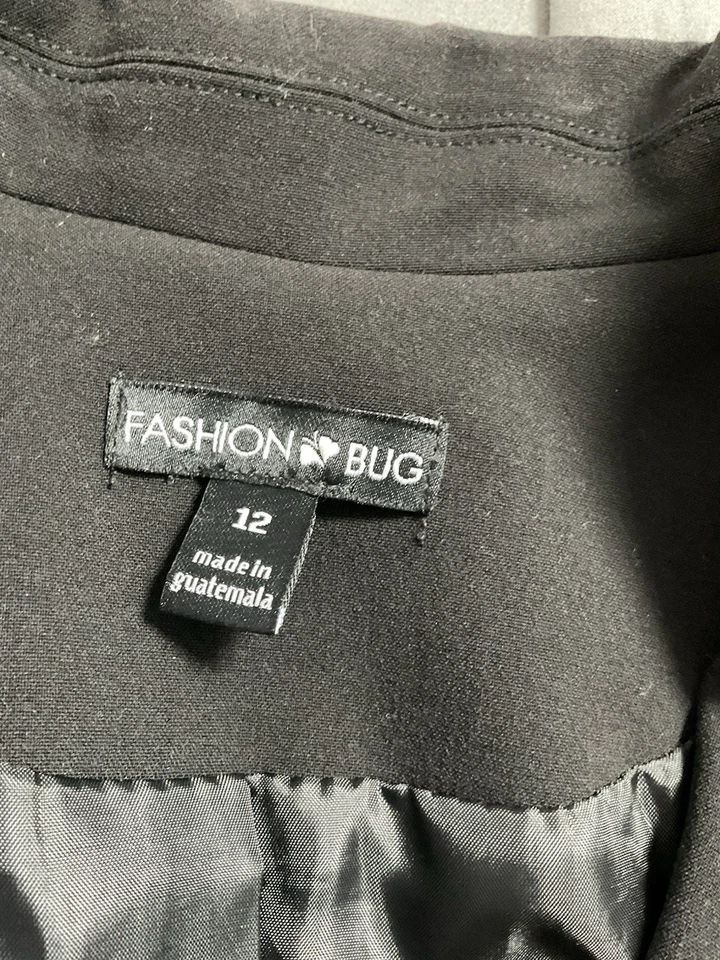 Blazer negro Fashion Bug para mujer talla 12 con dos botones delanteros Foto 4 de 4