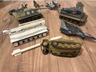 Vintage Military Vehicle Lot Tanks Helicopter Jet Missile Launcher 8pc Army Toy — photo 2