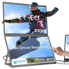 UPERFECT 18.5 Touchscreen 100Hz 1080P Monitor 360  Folding Stacked Triple Screen