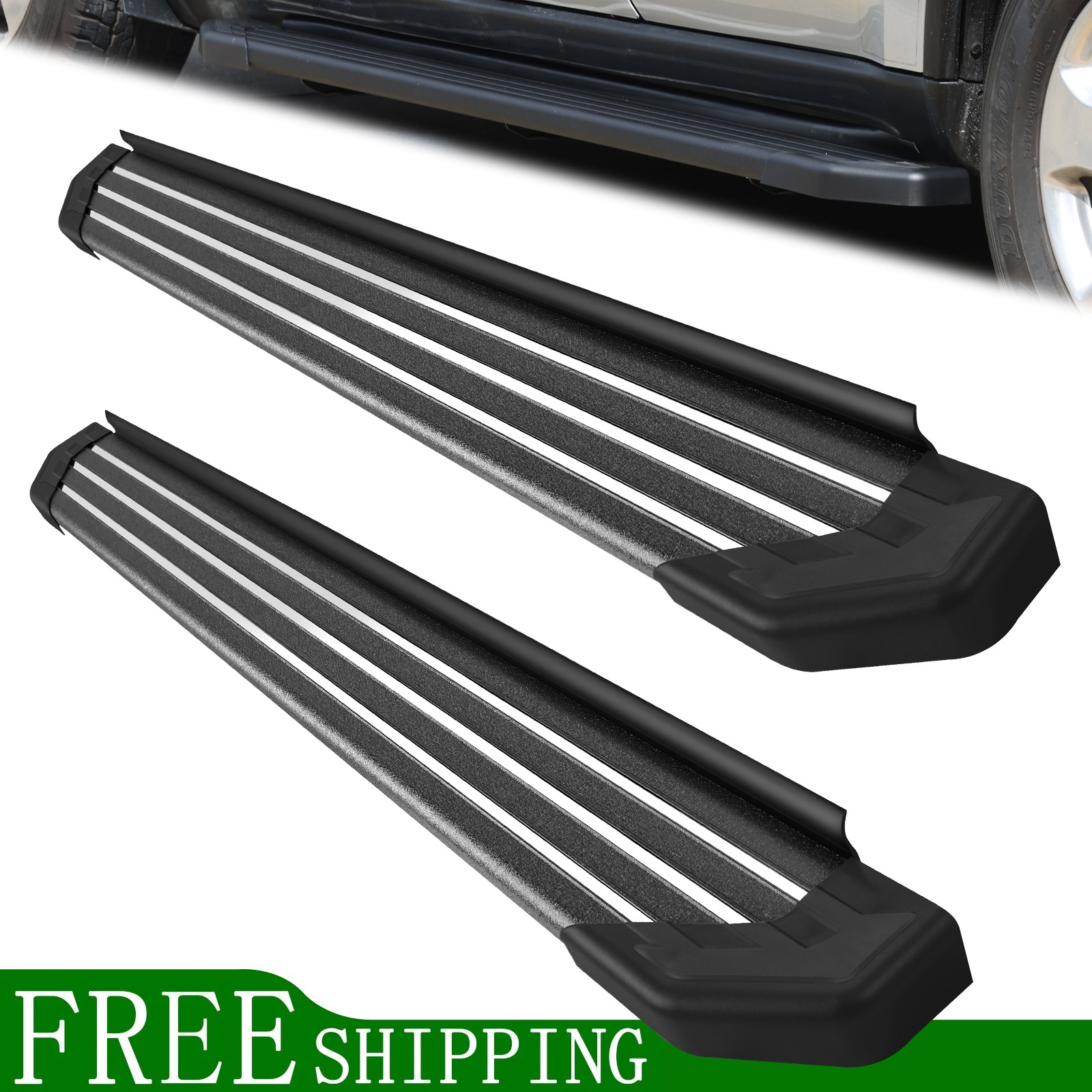 Running Board For 18-23 Traverse/18-23 Buick Enclave Aluminum Flat Step SS Edge