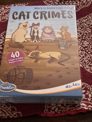 Cat Crimes ThinkFun Logic Puzzle Solving Board Game Complete
