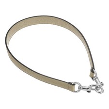 25.59 Inch PU Leather Short Bag Strap with Clasp, Khaki, Silver Buckle