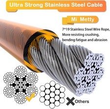 Tie Out Cable for Dogs, 10/20/30/50/ Dog Leads for Yard Chew Proof, Heavy