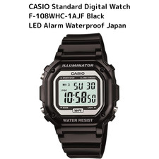 CASIO Standard Digital Watch F-108WHC-1AJF Black LED Alarm Waterproof Japan A