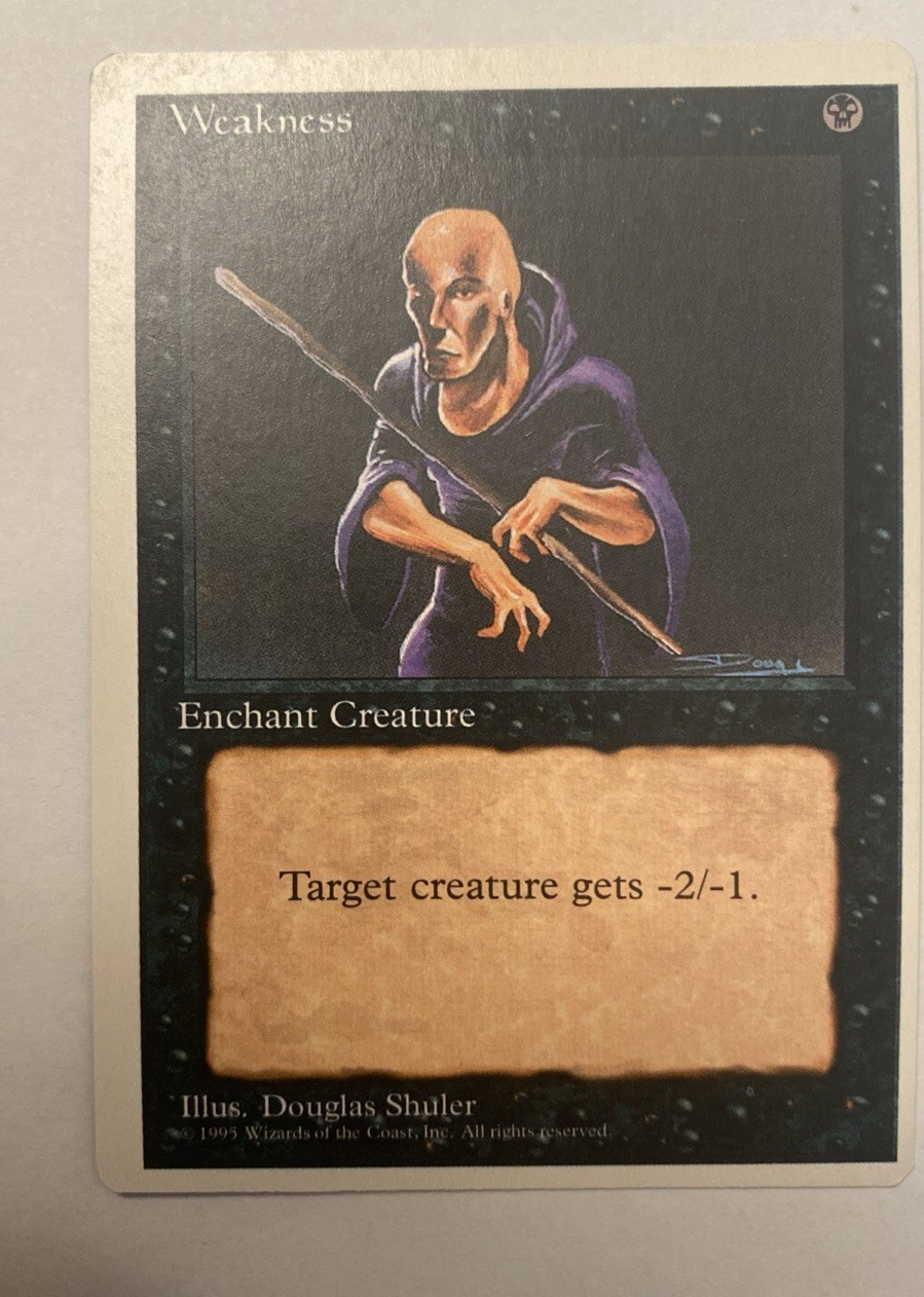 Mtg Magic Alpha Cut 4th Edition Weakness Card NM