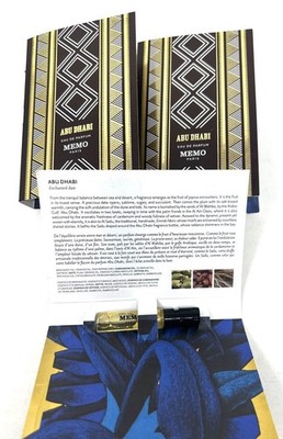 3 X  MEMO ABU DHABI  1.5 ML /0.05 Oz PERFUME SPRAY SAMPLES UNISEX