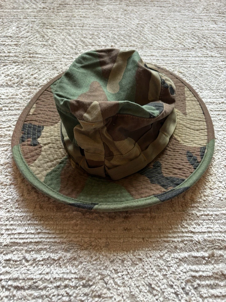 U.S Military Woodland Camouflage Boonie Hat Type II Jungle Size 7 1/4 Date 1985 - Image 4 of 4