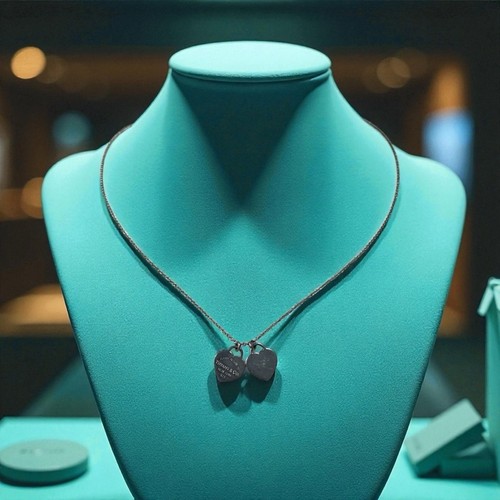 Tiffany & Co Return to Tiffany double heart tag pendant necklace sterling silver