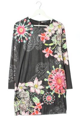 101 IDEES Schlauchkleid Damen Kleid Gr. DE 40 schwarz-pink-türkis