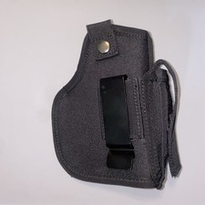 Ambidextrous Universal Nylon Holster With Extra Magazine Pocket, IWB Or OWB