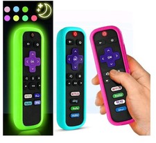 New 3pack Roku Remote Cover Glow In The Dark.Blue, Green,Purple.