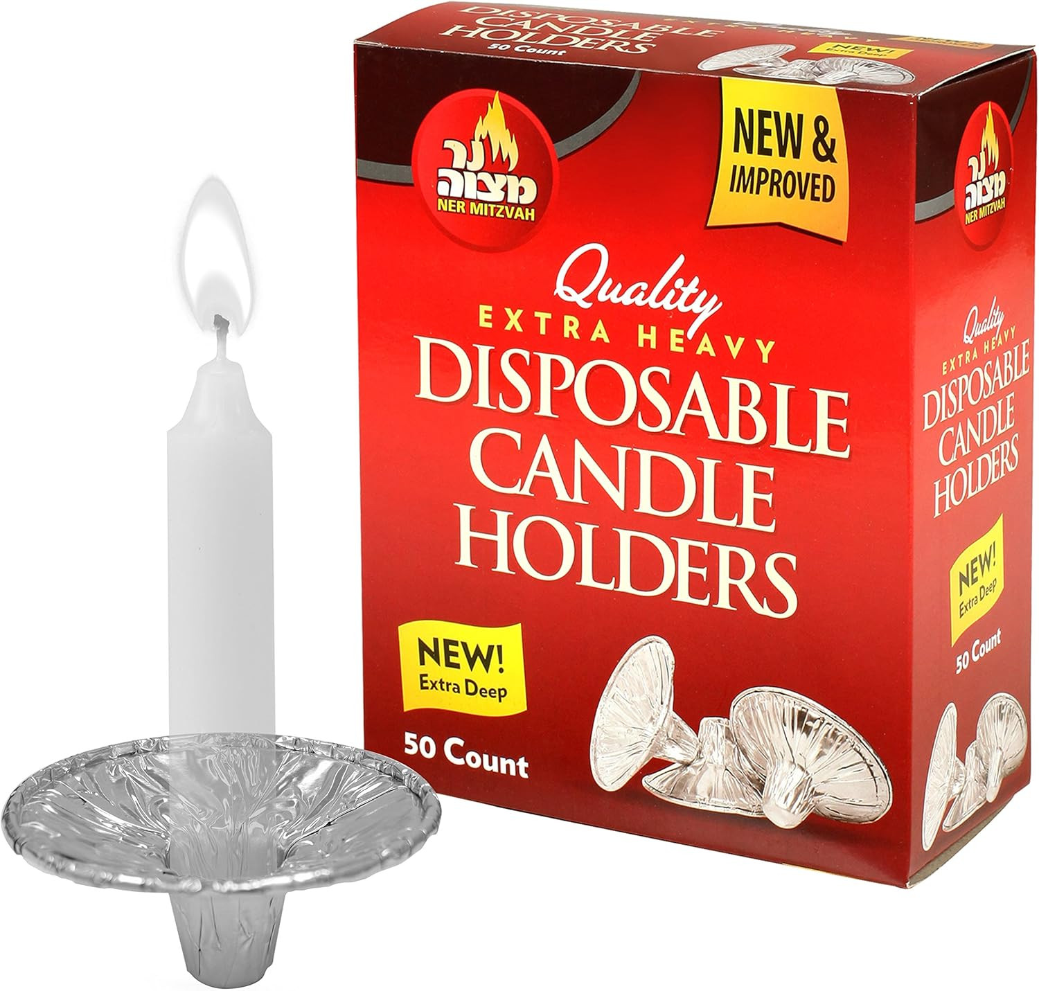 Disposable Foil Candle Holders, Heavy Duty Aluminum Protecto