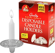 Disposable Foil Candle Holders, Heavy Duty Aluminum Protector Bobeches, Drip Gua