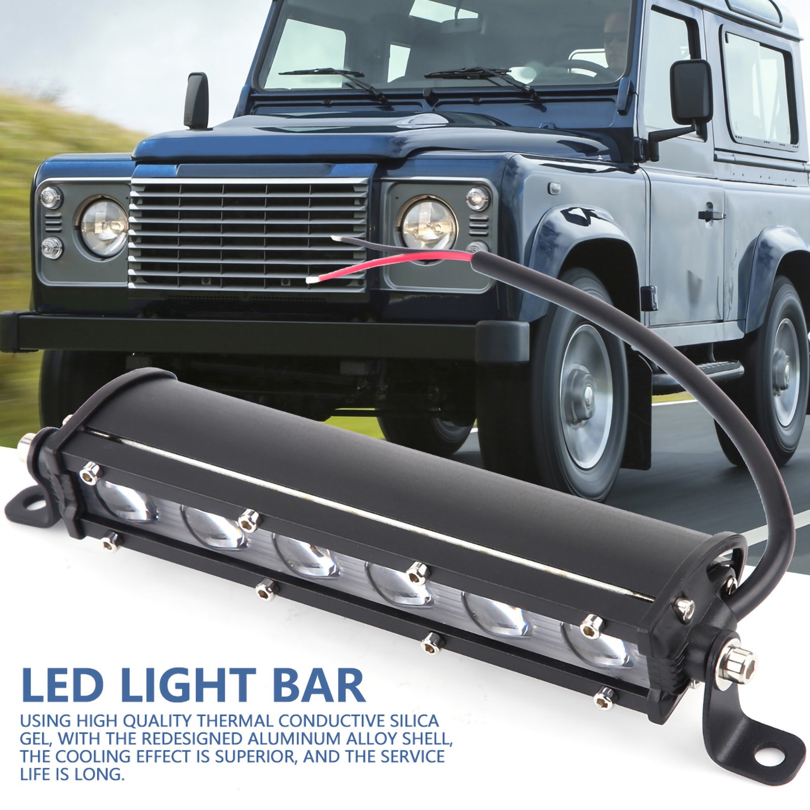 2-Pack Bright 60W LED Light Bar For Clear Vision Offroad Driving SUV NTYW