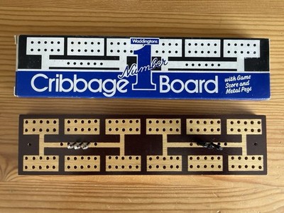 Vintage Waddingtons Nummer 1 Cribbage Spiel verpackt/komplett mit 6 Heringen