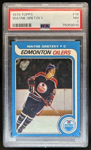 1979-80 Topps Wayne Gretzky Rookie UER RC #18 Oilers PSA 7