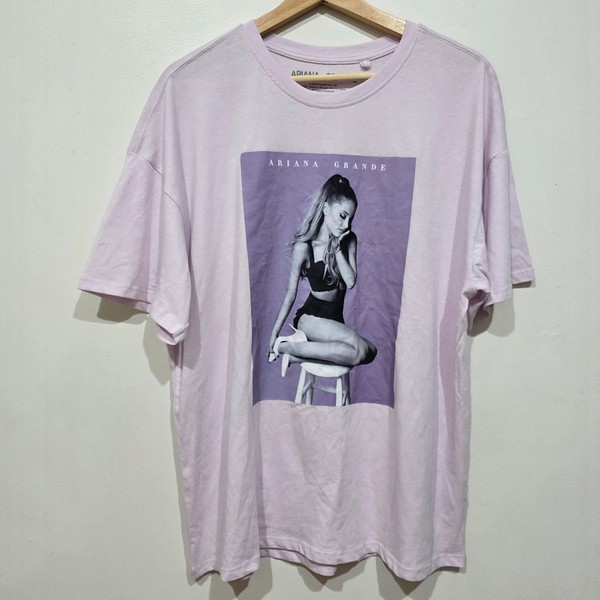 Ariana Grande My Everything Tee Shirt Size L Lilac Purple Oversized Cotton S/S