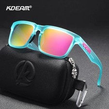 KDEAM Polarized Square Sunglasses UV400 Outdoor Driving Fishing Men Women Case