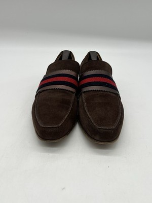 Gucci Web Men s Sz UK 9.5 Sz US 10.5 Brown Suede Fashion Loafers Dress Shoes.