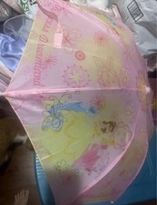 Girls Disney Princess Pink Umbrella Belle Sleeping Beauty  Cinderella