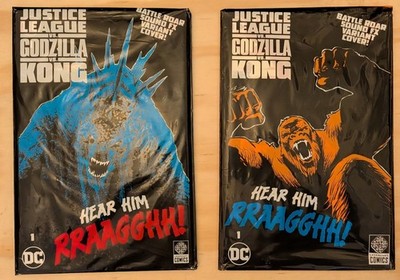 JUSTICE LEAGUE VS GODZILLA VS KONG #1 BATTLE ROAR FX VARIANT SET DC COMICS 2023